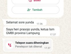 Oknum catut nama ketua LSM GMBI wilter Lampung ,sebar pesan ke sekolah SLTA way kanan