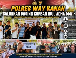 POLRES WAY KANAN SALURKAN DAGING KURBAN IDUL ADHA 1447 H, WUJUD KEPEDULIAN DAN KEBERSAMAAN DENGAN MASYARAKAT